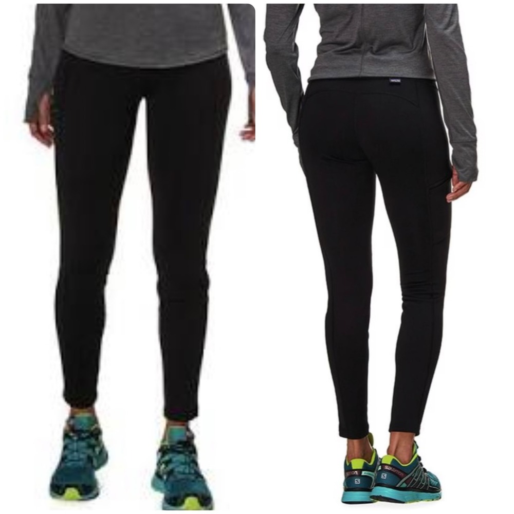 Patagonia Womens Crosstrek Bottoms Black Polartec Fleece Leggings 23865 Small